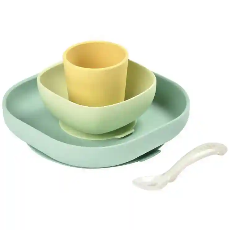 Beaba Set de masa din silicon 4 piese Galben B913436