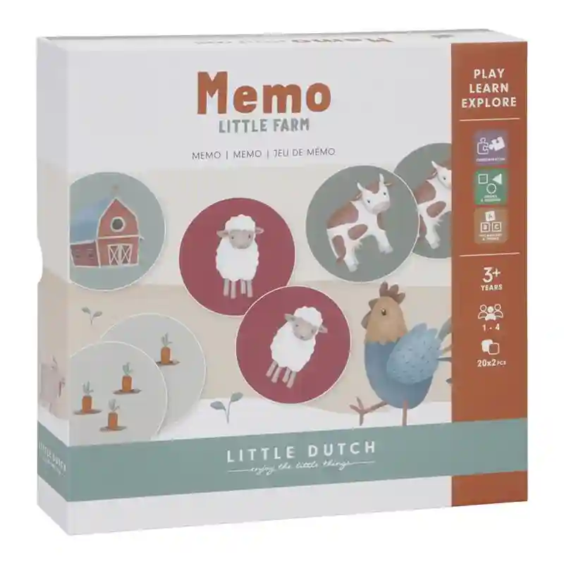 Joc de memorie din carton FSC - Little Farm - Little Dutch 
