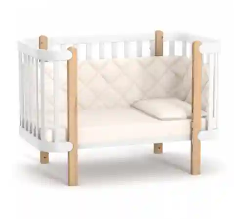 Veres Patut pentru copii, 120×60 cm, LD5 Monaco Alb/Natural