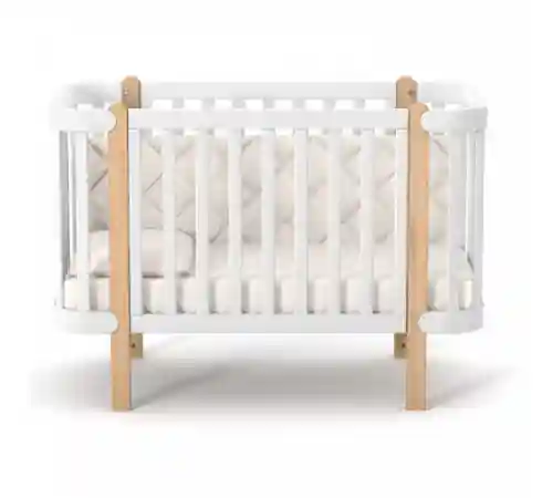 Veres Patut pentru copii, 120×60 cm, LD5 Monaco Alb/Natural