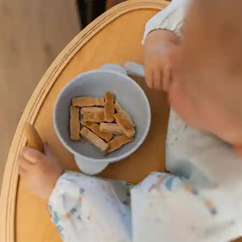  Bol din silicon cu ventuză și capac Albastru, Babyono
