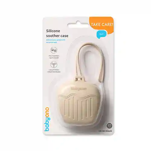 Carcasa din silicon pentru suzetă Bej, Babyono