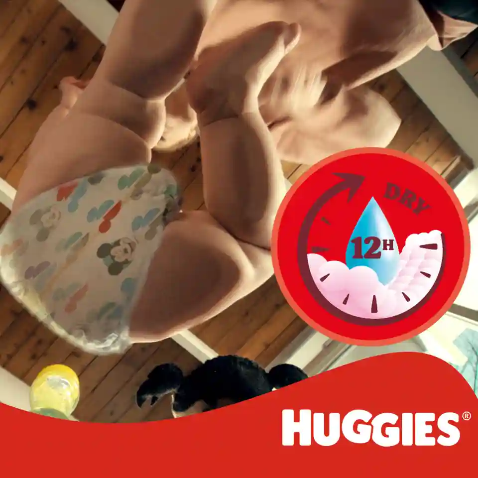 Set Scutece-chiloţel Huggies Little Movers pentru fetiţă 6 (16-22 kg),  88buc.  (2x44buc)