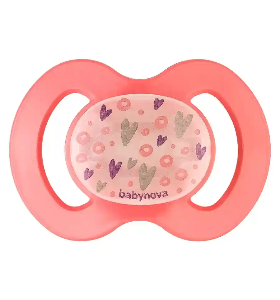 "Baby-Nova" Ортодонтическая пустышка "Светящаяся в темноте", без кольца, от 0 мес., Силикон, без BPA, 1 шт. (24222)