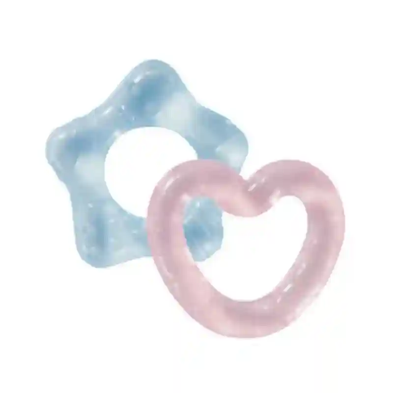 "Baby-Nova" Охлаждающий массажер для десен "Heart" & "Star" (с водным наполнением), от 3 месяцев, без BPA, 1 шт (31508)