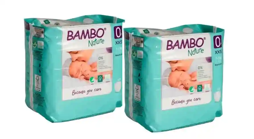 Set Scutece Bambo Nature 0  (1-3 kg), 48buc (2x24buc)