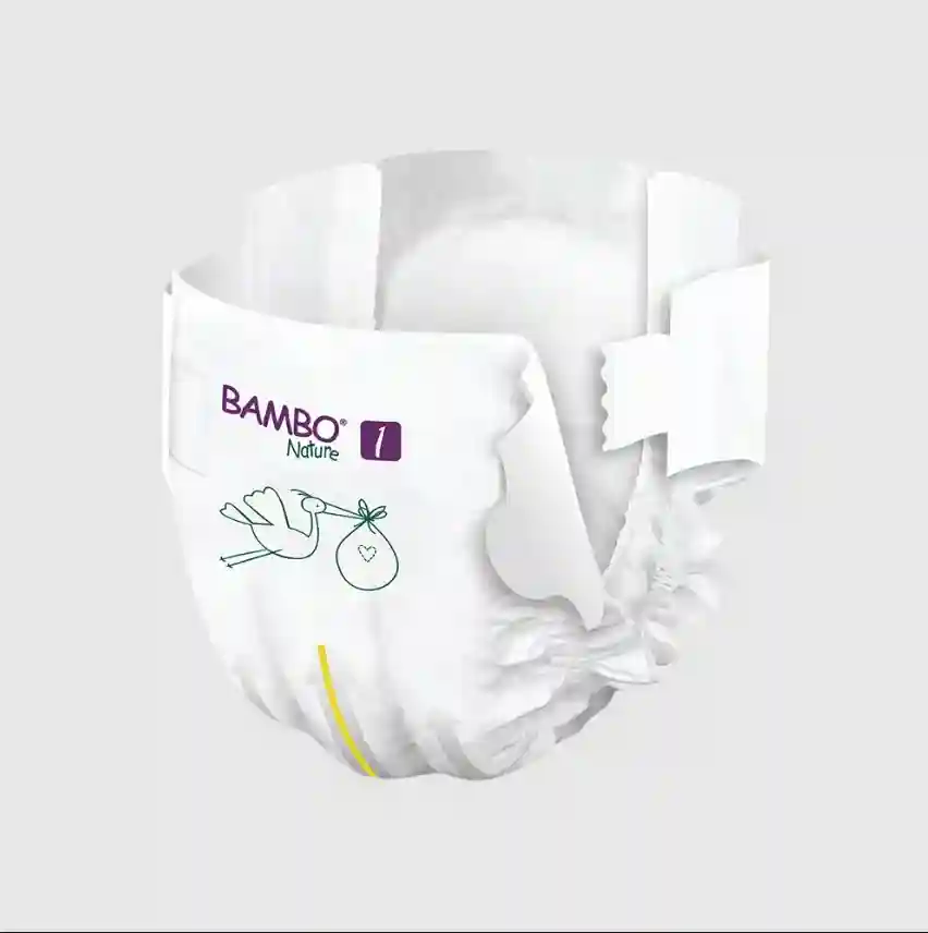 Set Scutece Bambo Nature 1  (2-4 kg), 44buc. (2x22buc)