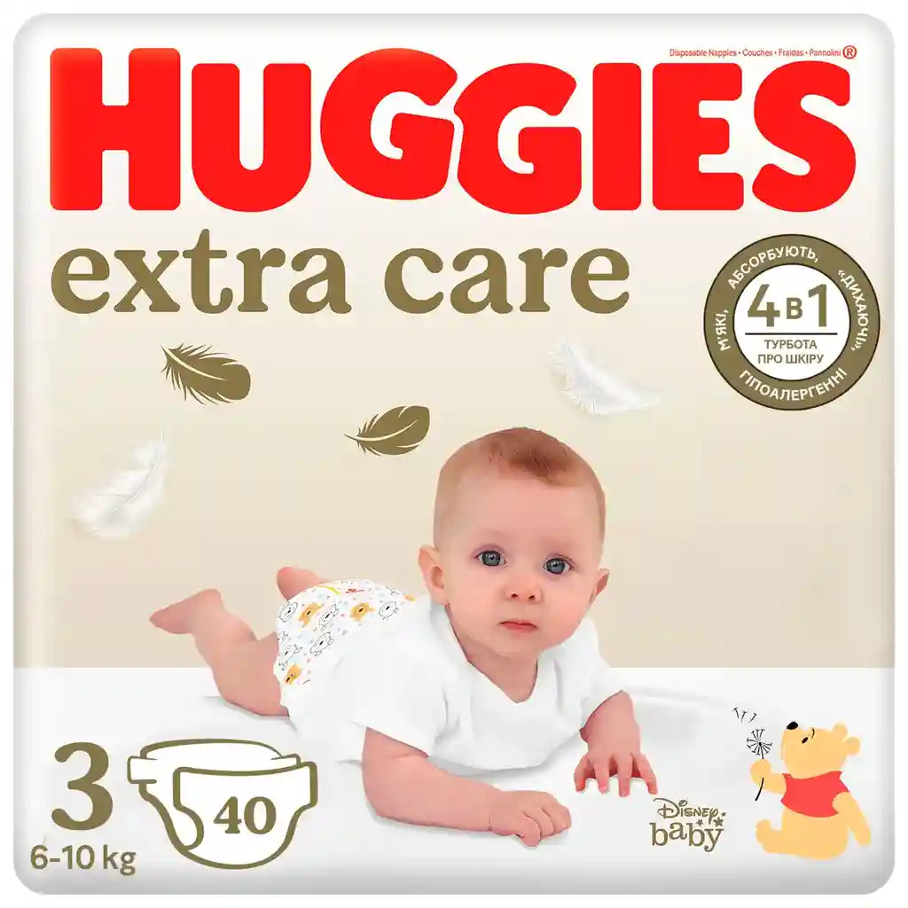 Подгузники Huggies Extra Care  Jumbo 3 (6-10 kg), 40 шт.