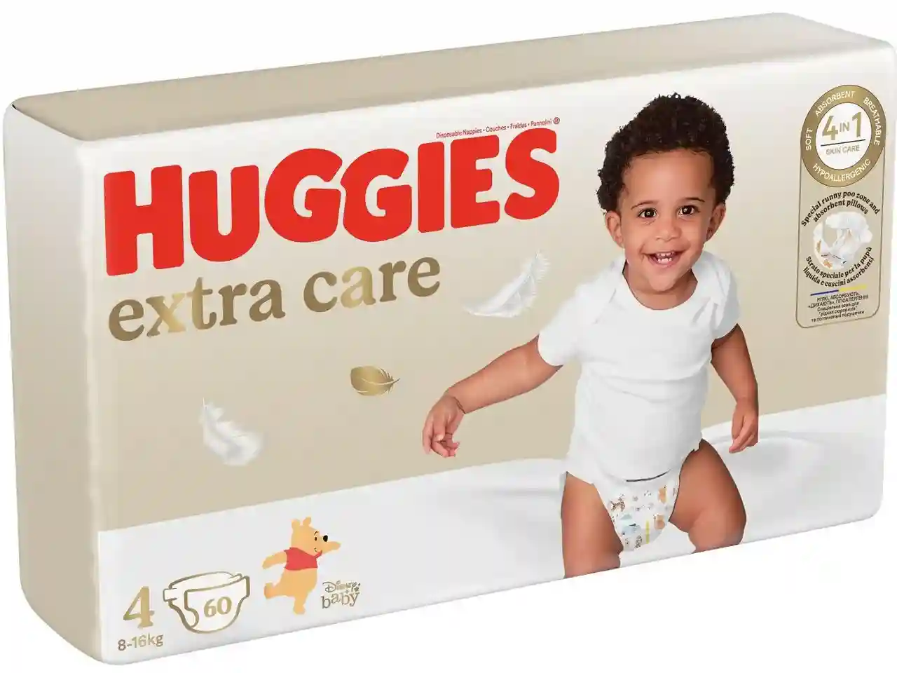 Подгузники Huggies Extra Care Mega  4  (8-16 кг), 60 шт