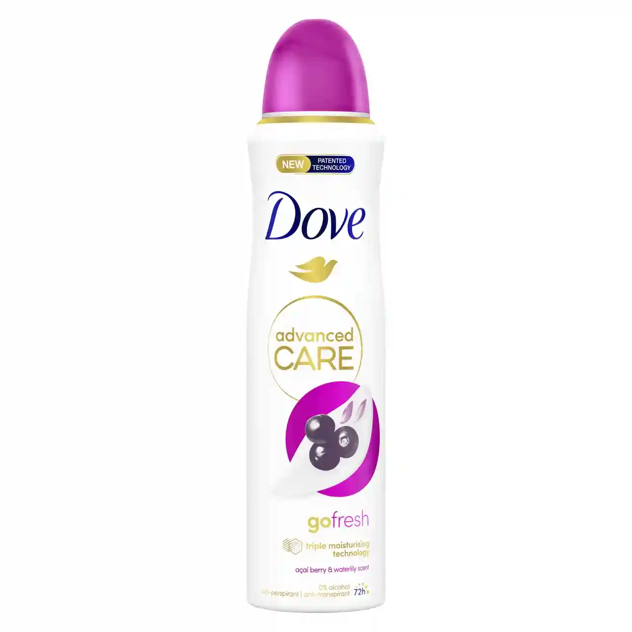 Antiperspirant spray Dove Deo Advanced Care Go Fresh Acai Berry&Waterlily Scent 150 ml.