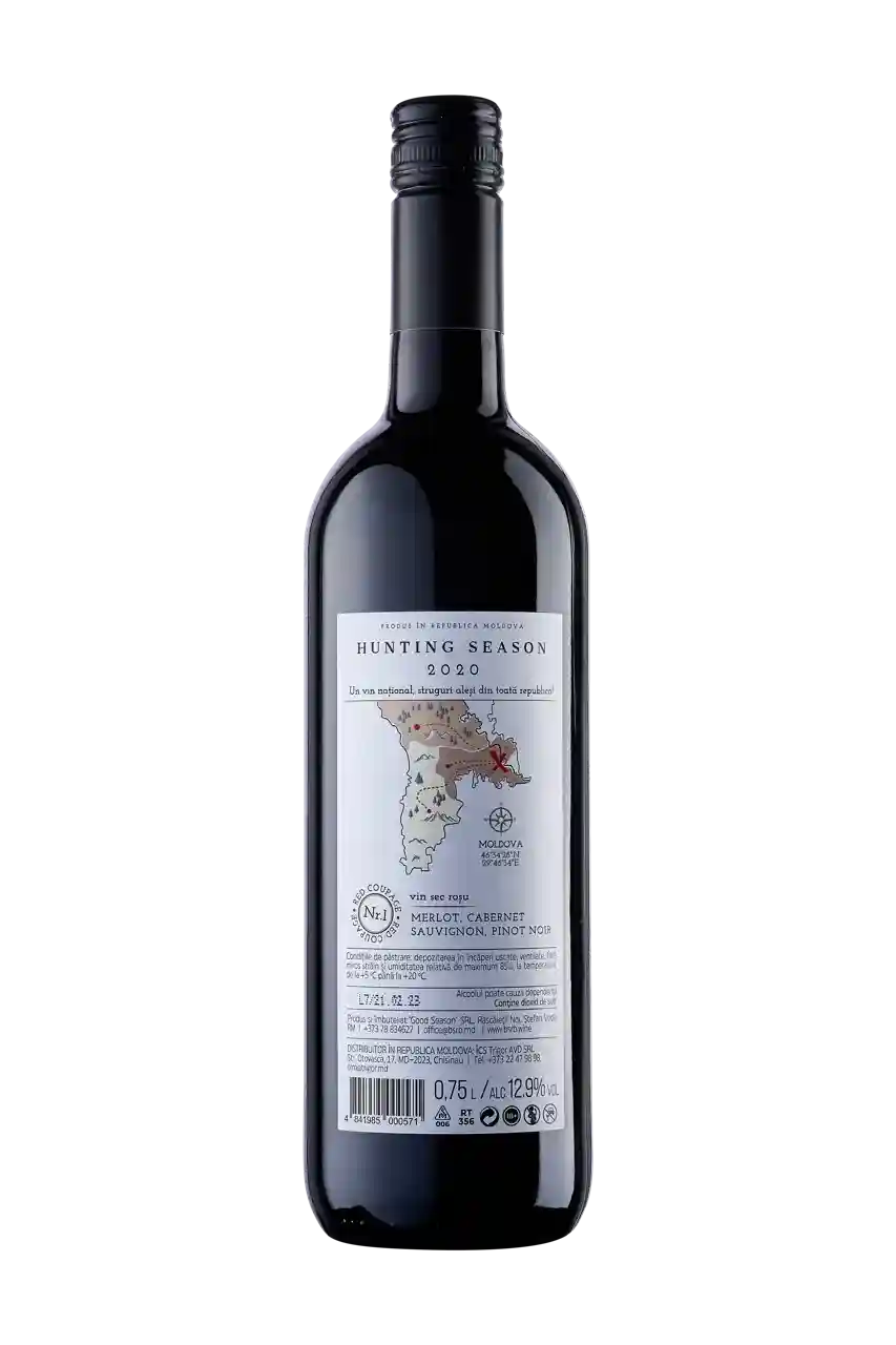 Hunting Season #1,  Merlot, Cabernet Sauvignon, Pinot Noir,  sec roșu,  0.75 L