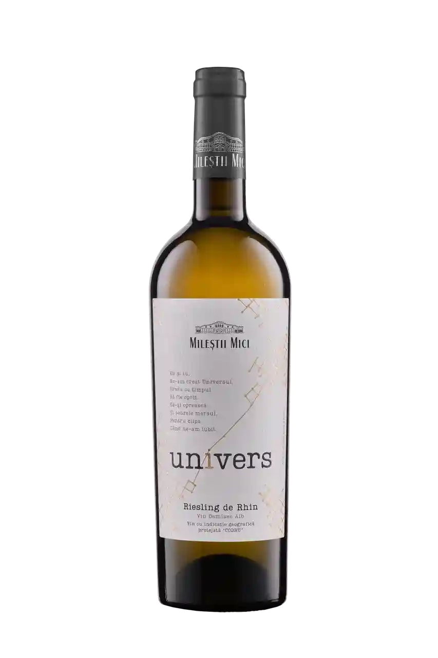 Mileștii Mici Univers  Riesling de Rhin IGP 2022, vin sec alb,  0.75 L
