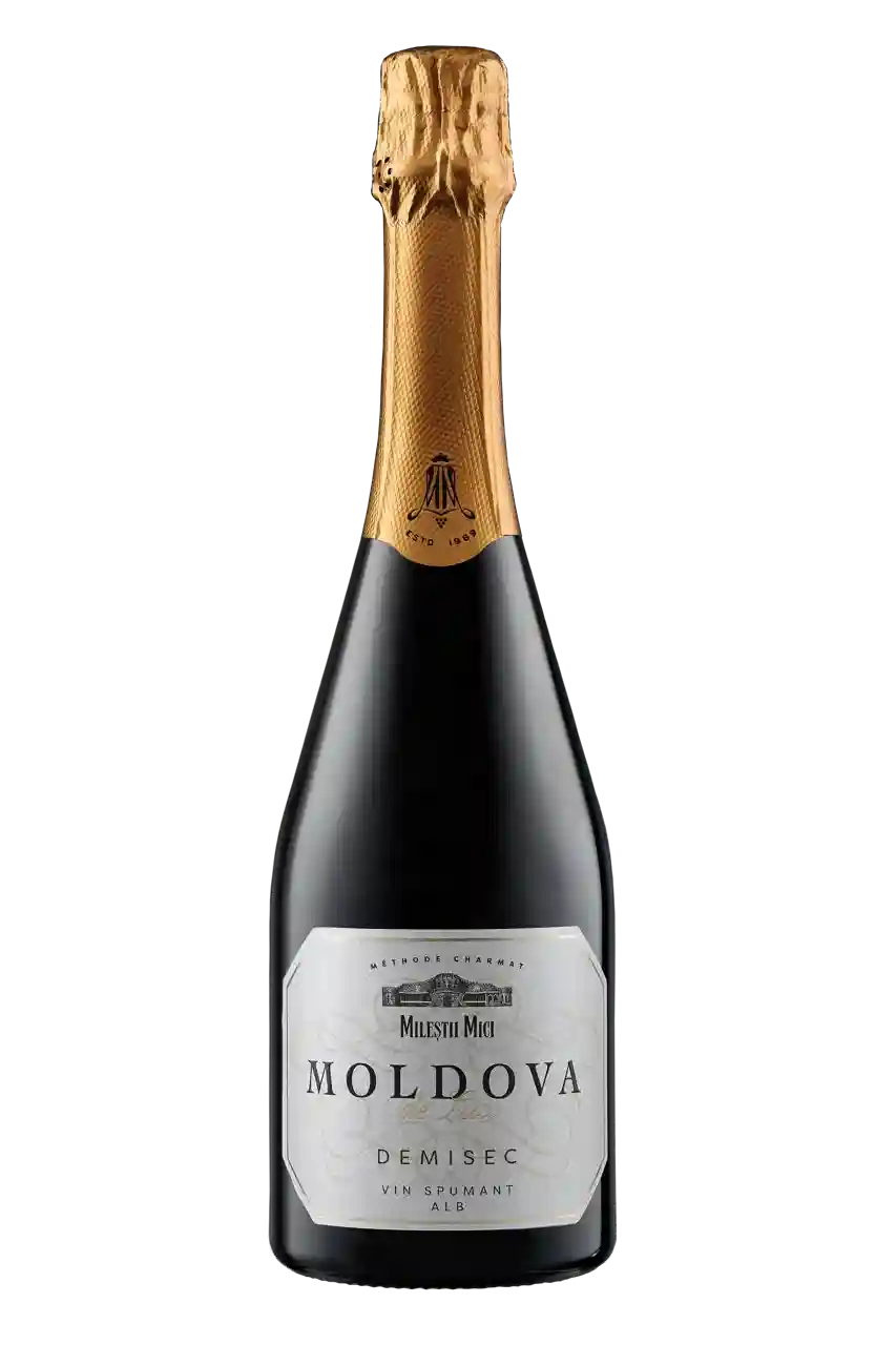 Mileștii Mici  Moldova de Lux, vin spumant alb demisec,  0.75 L