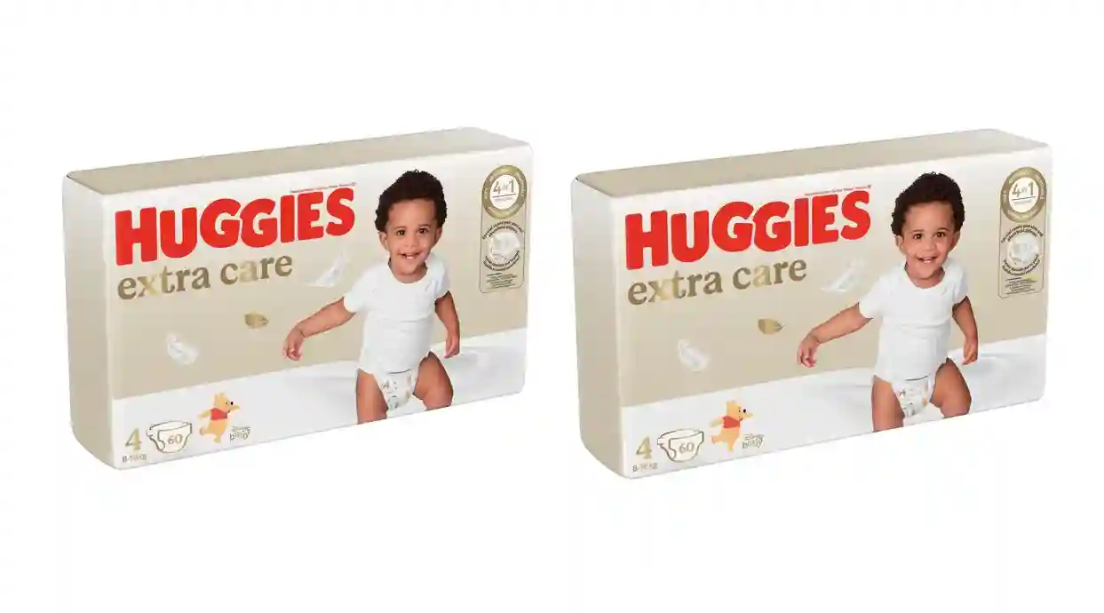 Набор Подгузники  Huggies Extra Care Mega  4  (8-16 kg)   120шт  (2x60шт)