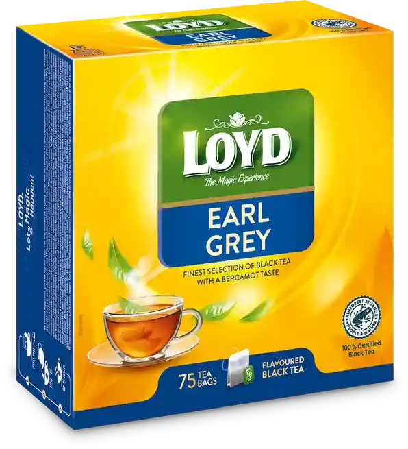 LOYD Earl Grey, ceai negru, 75 pac.