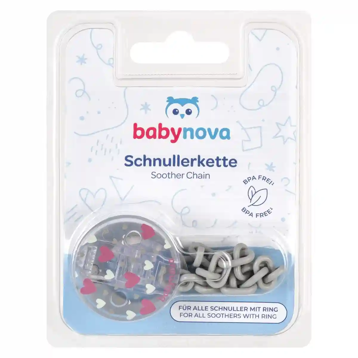 Фиксирующая цепочка для соски,baby-nova,1 шт. (34124)