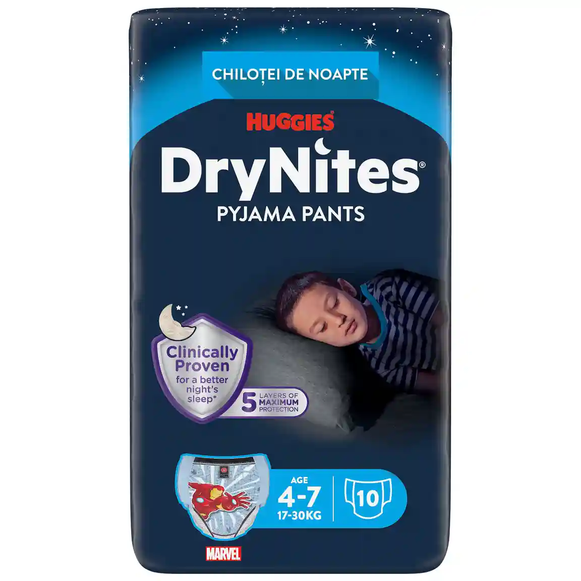 Трусики Huggies DryNites для мальчиков,  4-7 лет, 17-30 kg, 10 шт.