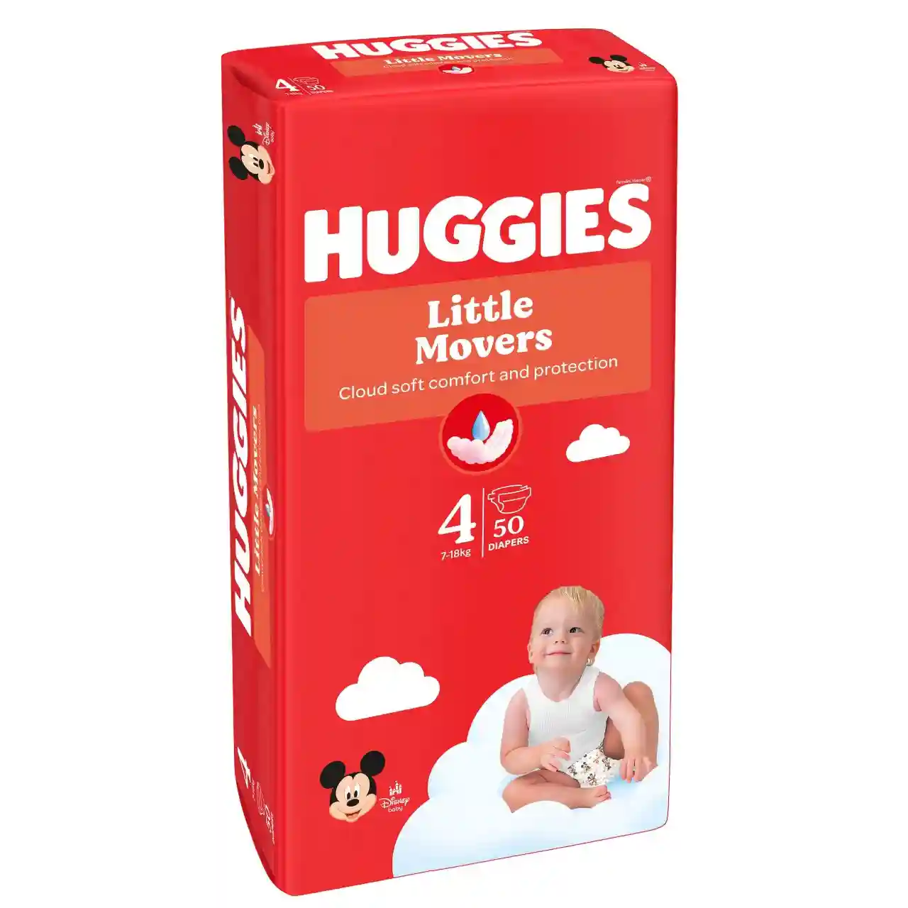 Подгузники Huggies Little Movers Jumbo 4 (7-18 кг) унисекс, 50 шт.