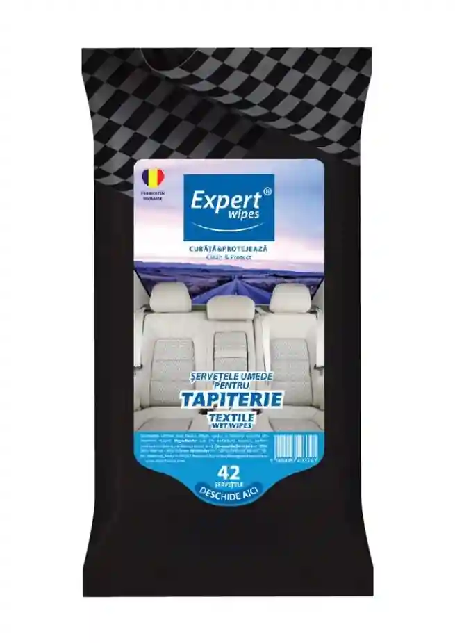 Romtec Expert Wipes, Șervețele Umede Auto pentru Tapițerie 42 buc.