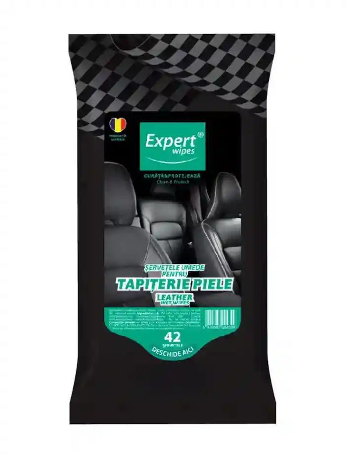 Romtec Expert Wipes Șervețele Umede Auto pentru Tapițerie din Piele 42 buc.