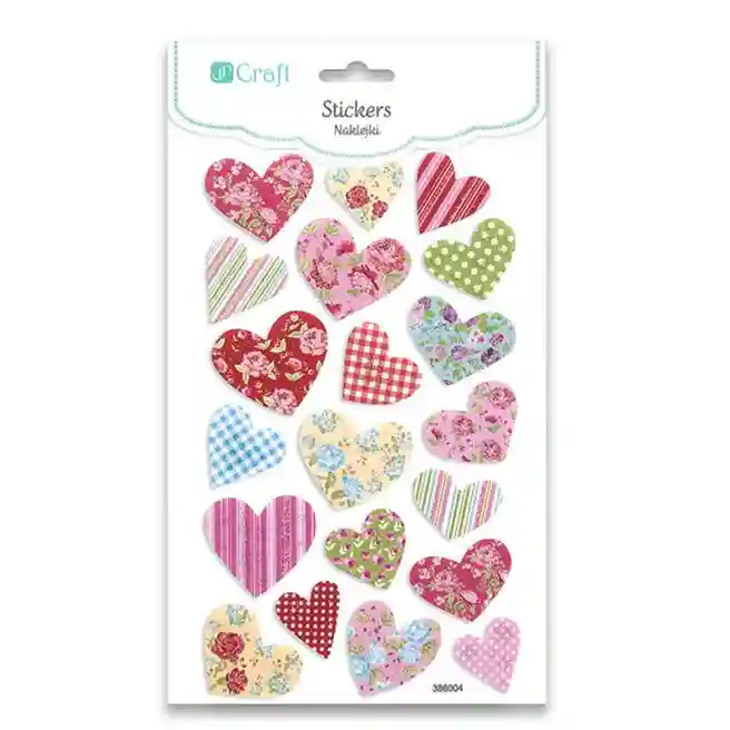 Наклейки из пенки  - сердечки, 20шт