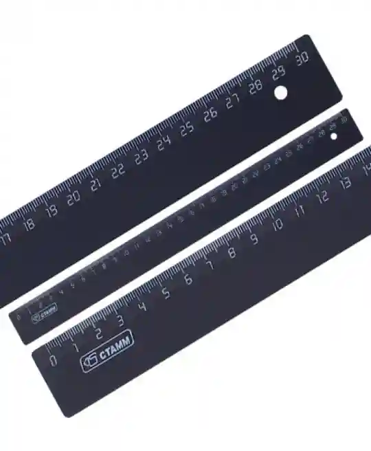 Riglă din plastic 30 cm STAMM neagră