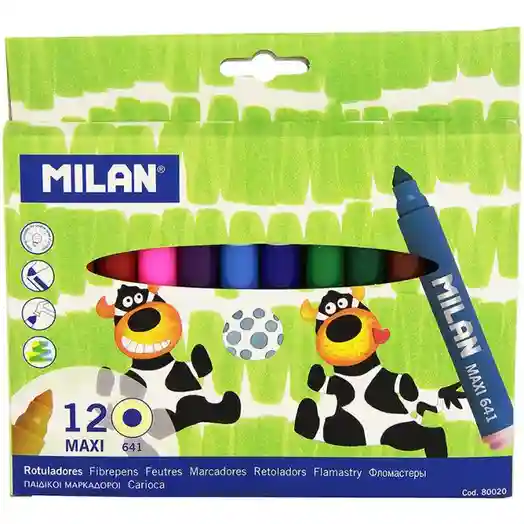 Set de carioci MILAN Maxi, 12 culori, 80020