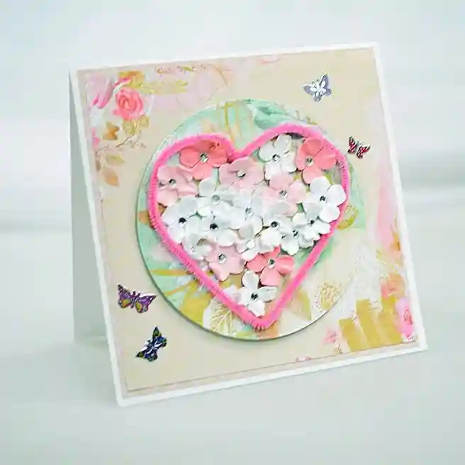 Stickere - Fluturi & Flori, Pastel, 63 buc, art. DPNK-007