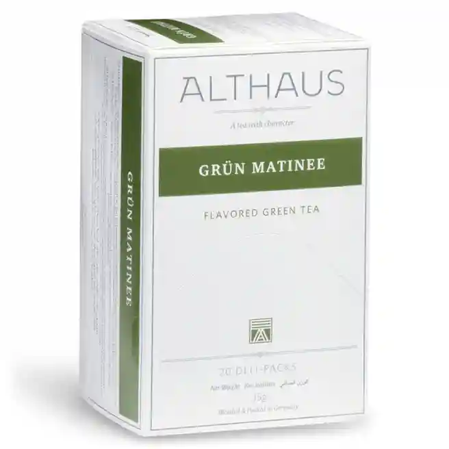 Ceai Althaus Grun Matinee, verde cu fructe, 20 x 1,75 gr.