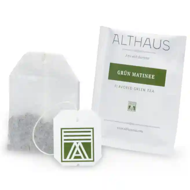 Ceai Althaus Grun Matinee, verde cu fructe, 20 x 1,75 gr.