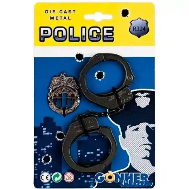 Игровой набор наручники и значок, код 43569