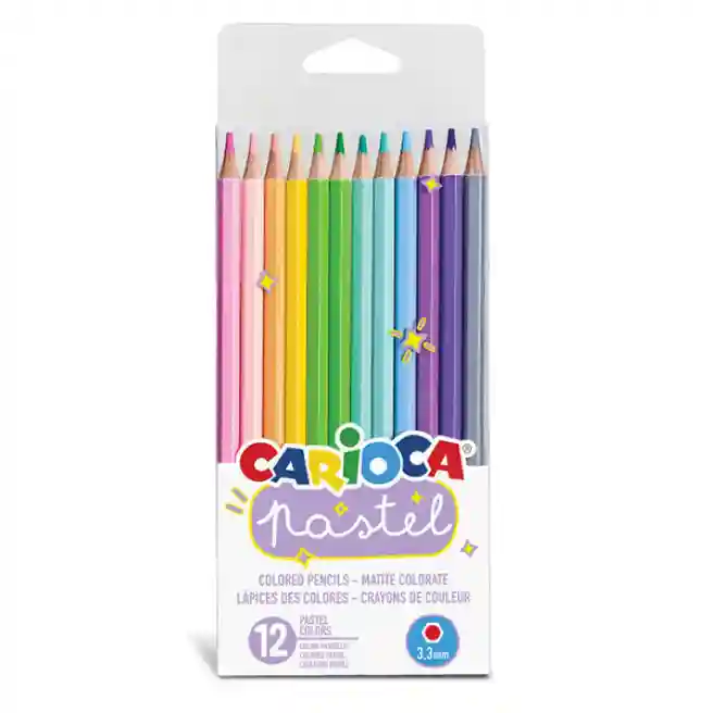 Set de creioane colorate Carioca Pastel, 12 cul.