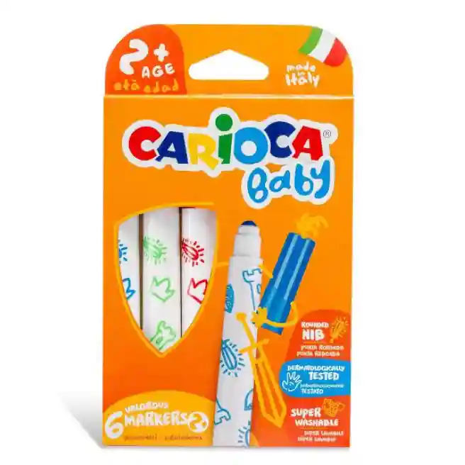 Set carioci Carioca "Baby Teddy", 6 culori