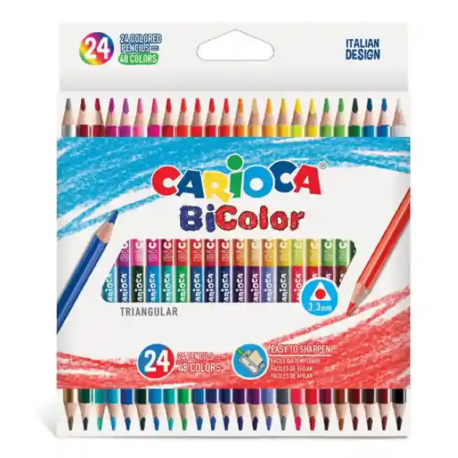 Set creioane colorate Carioca Bi-Color, 24 culori, 43031