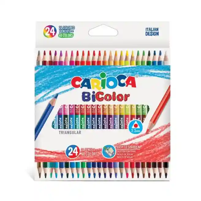 Set creioane colorate Carioca Bi-Color, 24 culori, 43031