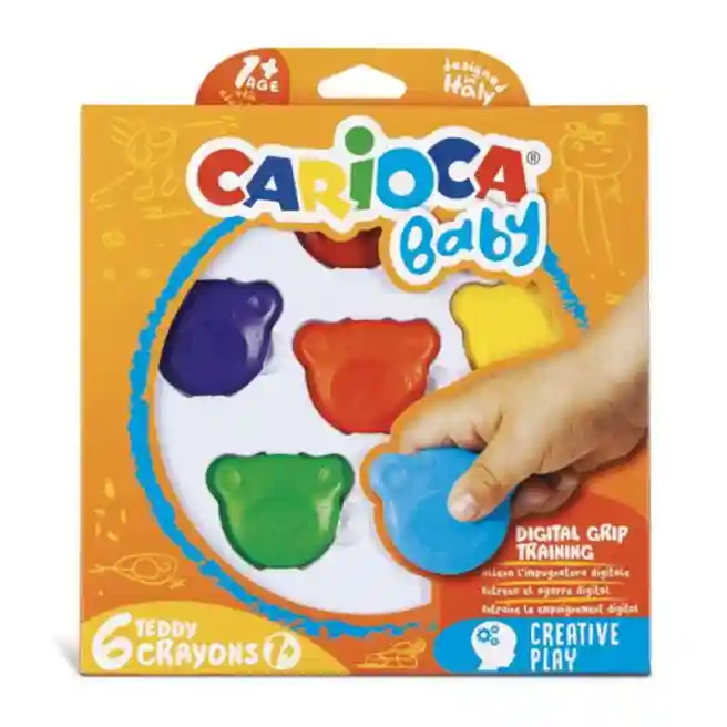 Creioane colorate "Baby Teddy" 1+, 6buc
