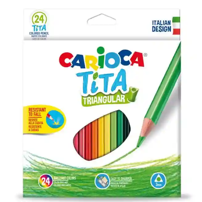 Creioane colorate Carioca Tita triunghi, 24 cul.