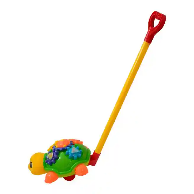 Jucărie trage-împinge "Broască Țestoasă" galbenă, cod 23114
