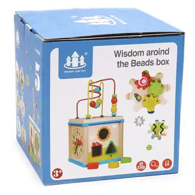 Cub educativ multifuncțional din lemn, cod 135607