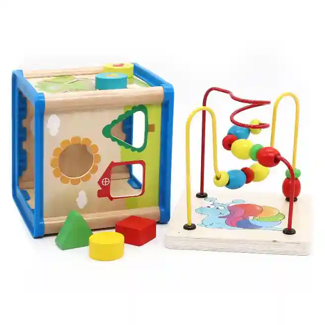 Cub educativ multifuncțional din lemn, cod 135607