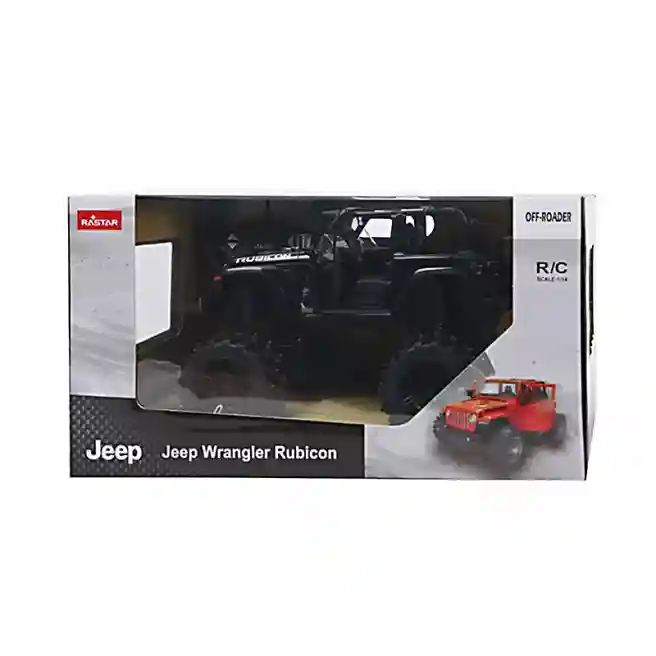 RS Машина р/у RASTAR 1:14 JEEP Wrangler JL with Big foot design, черная, код 27067