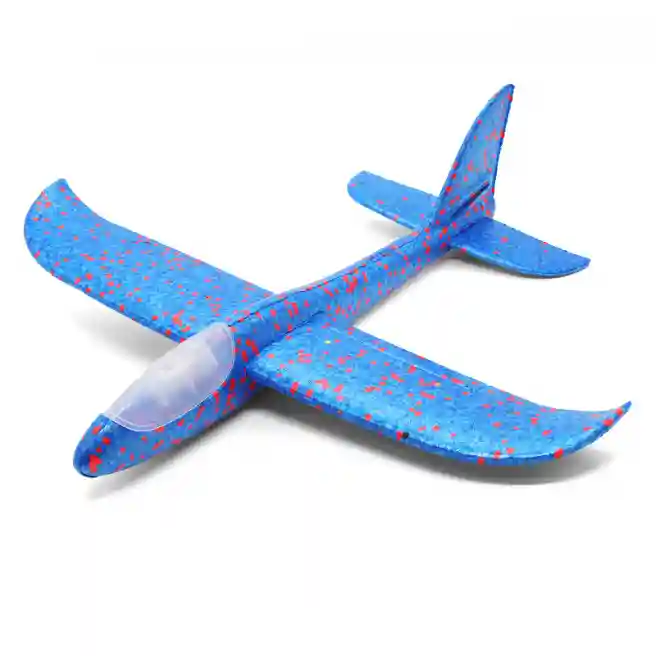 Avion planor 48 cm (front LED), albastru, cod 140661