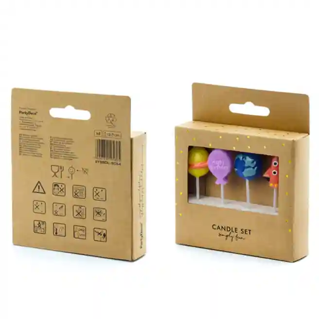 Lumanari pentru torta, Cosmos, mix, 2-3 cm, 4 buc.