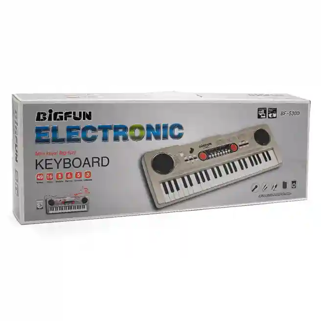 Pian electronic BF 49 clape (microfon, USB, MP3) negru, cod 31022