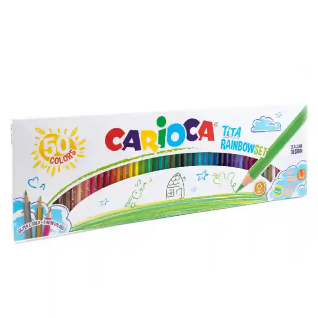 Creioane colorate Carioca Tita Curcubeu, 50 cul.