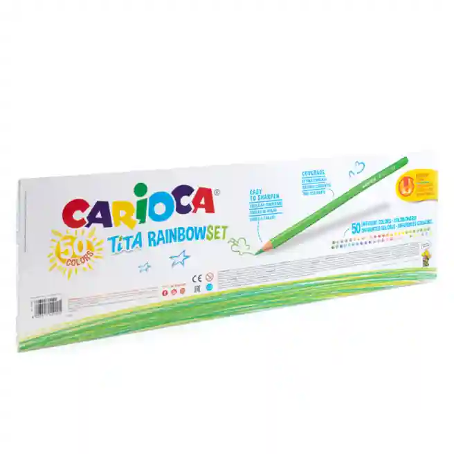 Creioane colorate Carioca Tita Curcubeu, 50 cul.