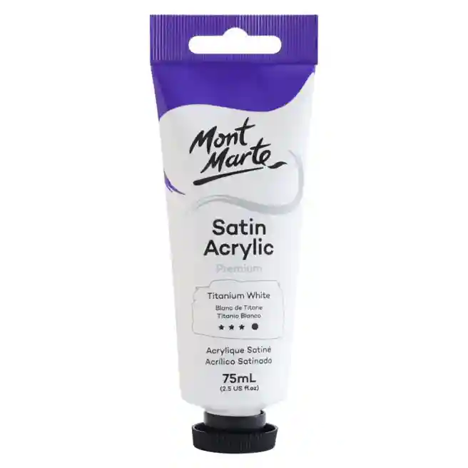 Vopsele Satin acril 75 ml, Titanium White