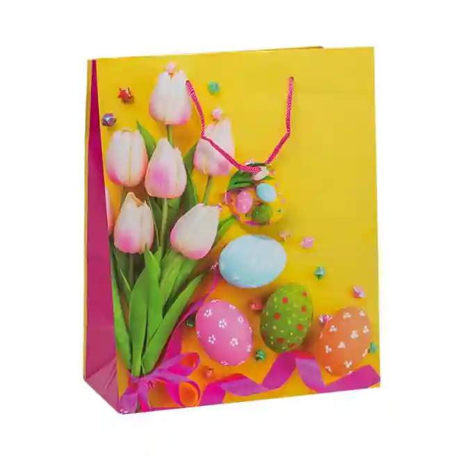Pungă pentru cadouri Paște fericit, 26,4x32,4x13,7 cm