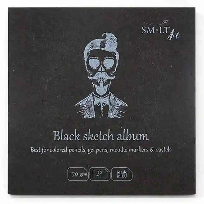 SMLT Sketchbook Black 9x9cm, 32 foi, 170g