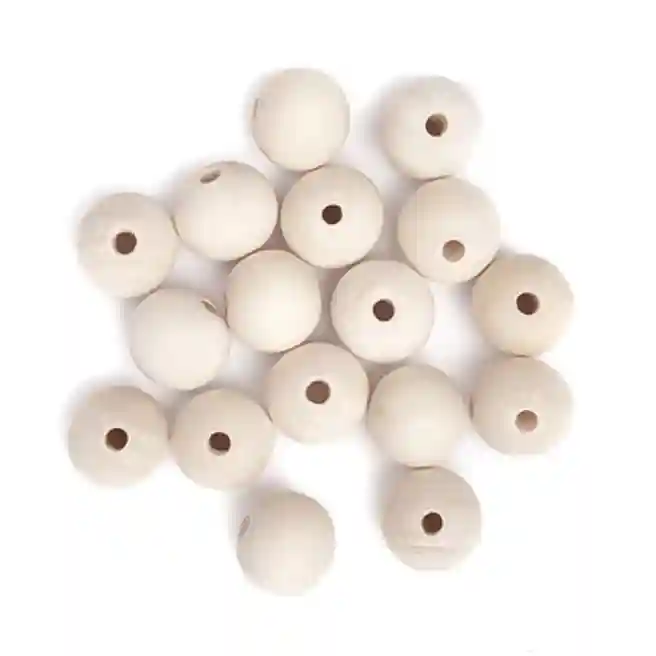 Mărgele de lemn, rotunde 20 mm, 40g